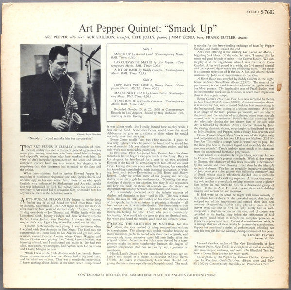 Release: Smack Up-Vinyl-US-1965-S7602-4132223