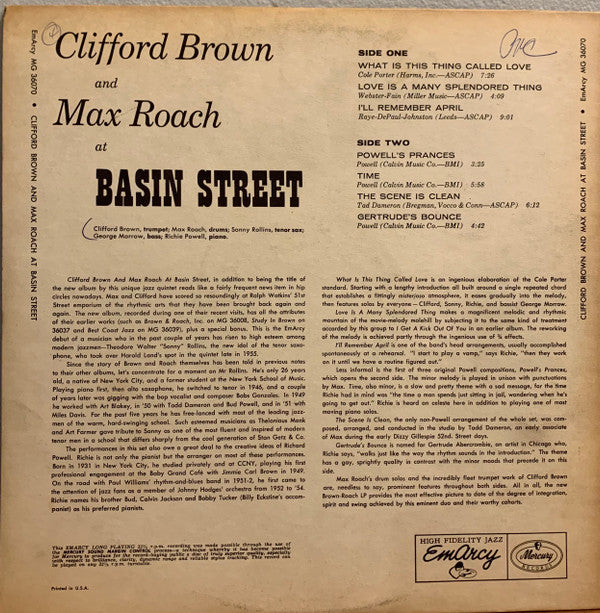 Release: At Basin Street-Vinyl-US-1956-MG 36070-6487881