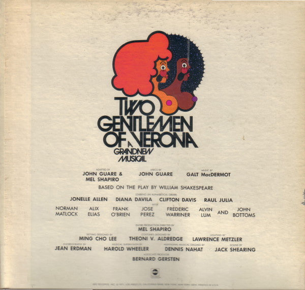 Two Gentlemen Of Verona: A Grand New Musical (Original Broadway Cast Recording)