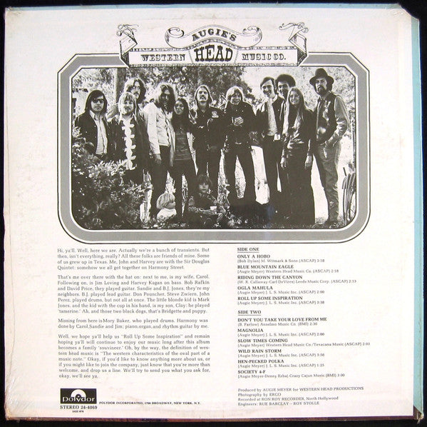 Release: Augie's Western Head Music Co.-Vinyl-US-1971-24-4069-2523896