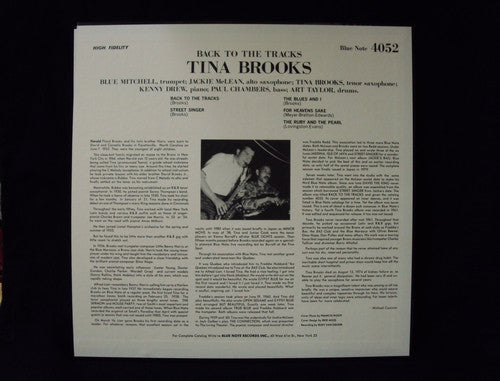 Master Release: Back To The Tracks by Tina Brooks
