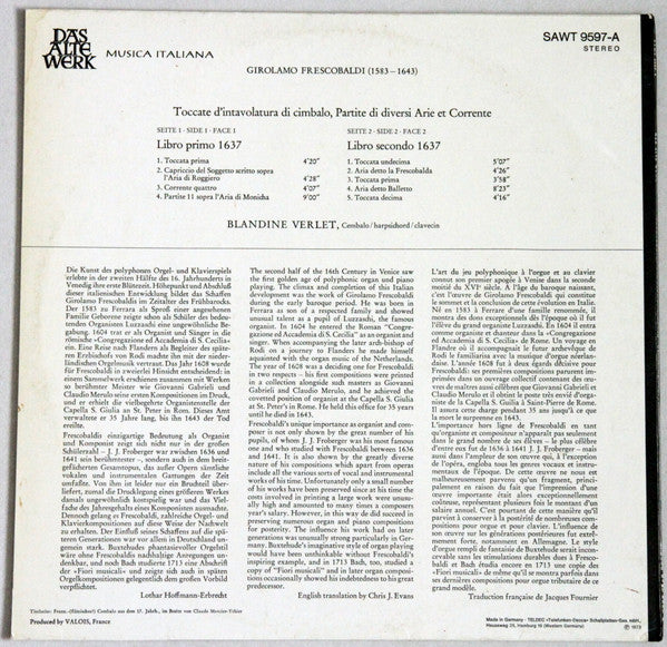 Master Release: Pièces De Clavecin by Girolamo Frescobaldi