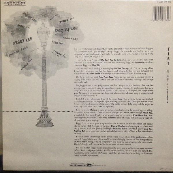 Release: Rendezvous With Peggy Lee-Vinyl-France-1984-1547731-4025409