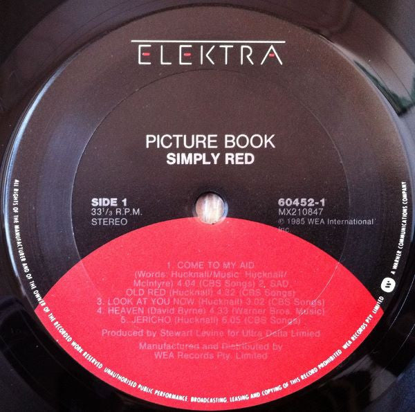 Release: Picture Book-Vinyl-Australia-1985-60452-1-3558402