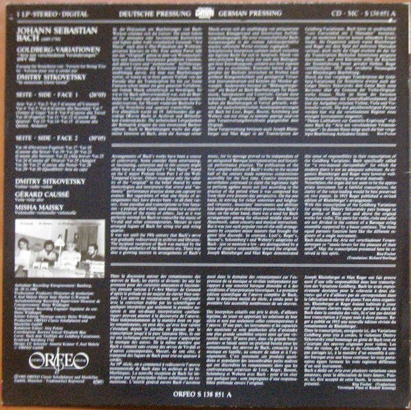 Master Release: Goldberg-Variationen (Fassung Für Streichtrio = Version For String Trio = Version Pour Trio A Cordes) by Johann Sebastian Bach