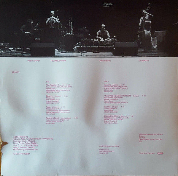 Release: Oregon-Vinyl-Germany-1983-ECM 1258, 811 711-1-2246241