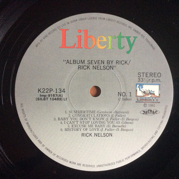 Release: Album Seven By Rick-Vinyl-Japan-1981-K22P-134-9497382
