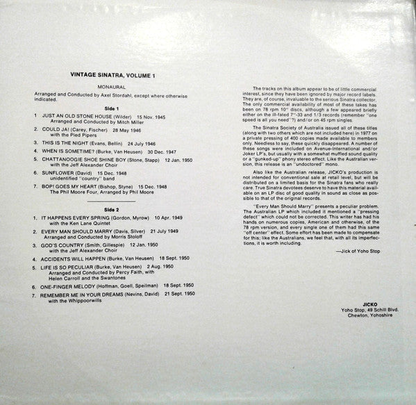 Vintage Sinatra Vol. 1