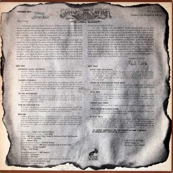 Songs From The Savior Volume One