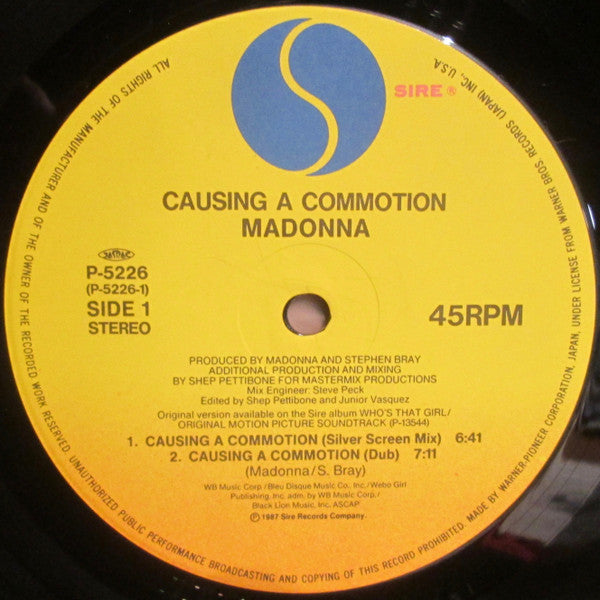 Release: Causing A Commotion-Vinyl-Japan-1987-P-5226-1878752
