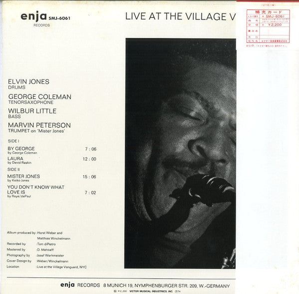 Release: Live At The Village Vanguard-Vinyl-Japan-1974-SMJ-6061-8611841
