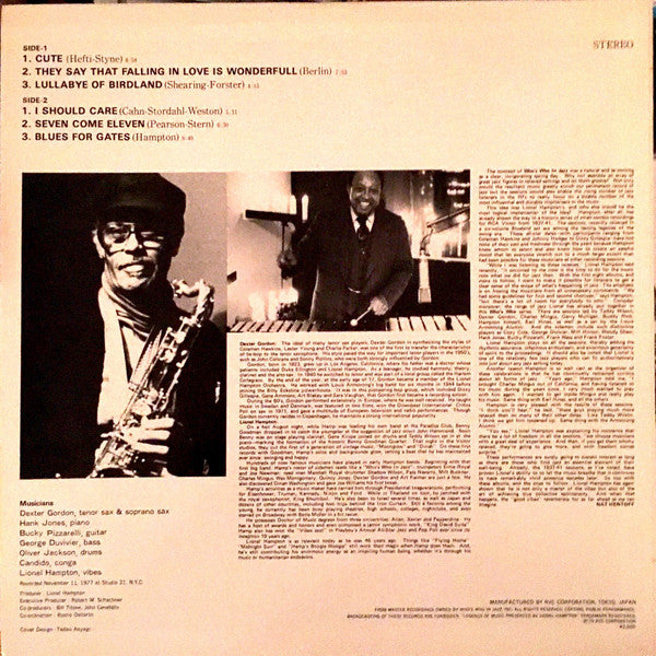 Release: Who's Who In Jazz Presents: Lionel Hampton With Dexter Gordon-Vinyl-Japan-1979-RVJ-6038-9524369