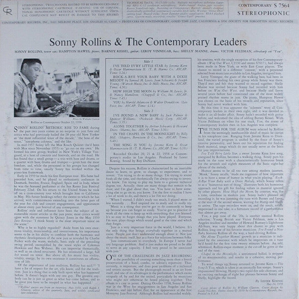 Release: Sonny Rollins And The Contemporary Leaders-Vinyl-US-1959-S7564-6653556