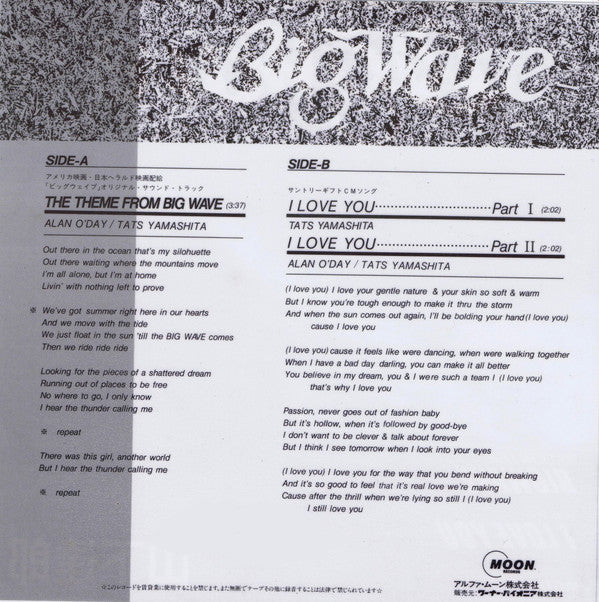 Release: Big Wave-Vinyl-Japan-1984-MOON-713-3561085