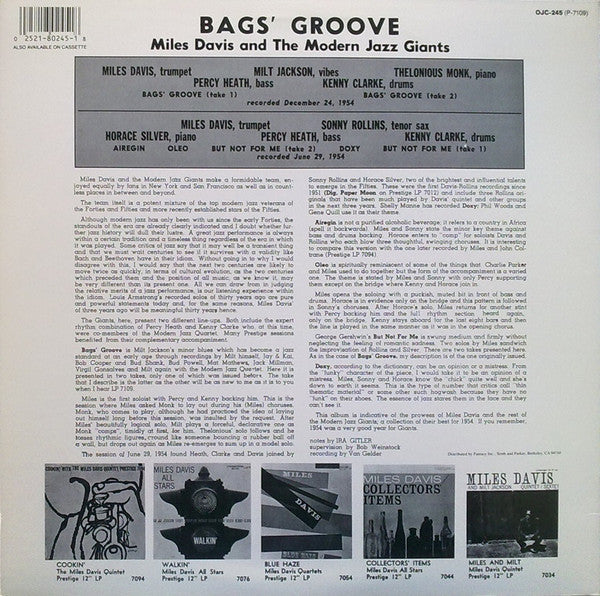 Release: Bags' Groove-Vinyl-US-2011-OJC-245, P-7109-2360352