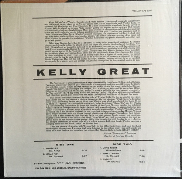 Release: Kelley Great-Vinyl-US-None-VJLP-3004, LPS 3004-4154266