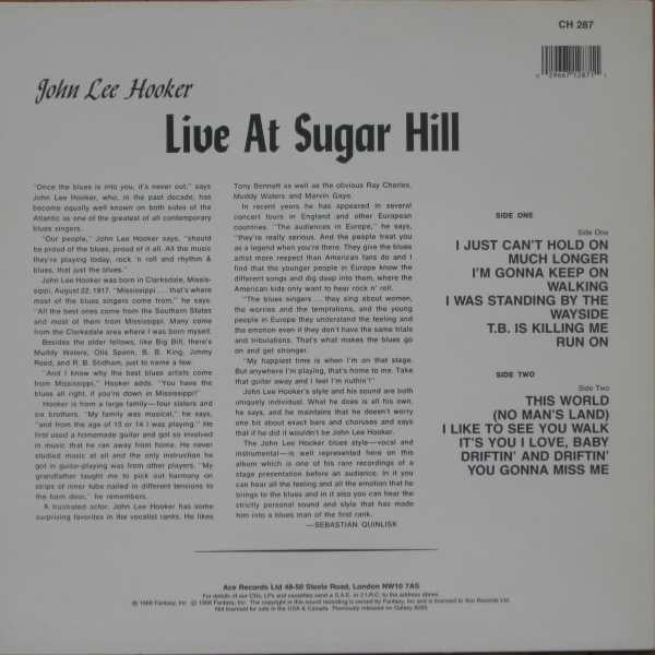 Master Release: Live At Sugarhill by John Lee Hooker