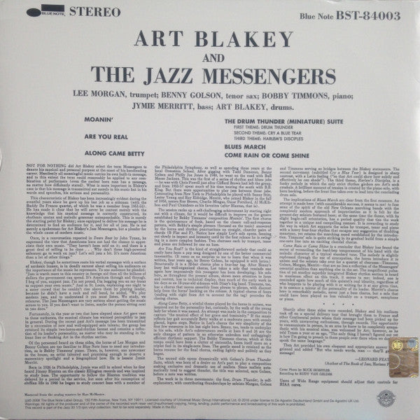 Release: Art Blakey And The Jazz Messengers-Vinyl-UK & Ireland-2016-BST 84003-8763458