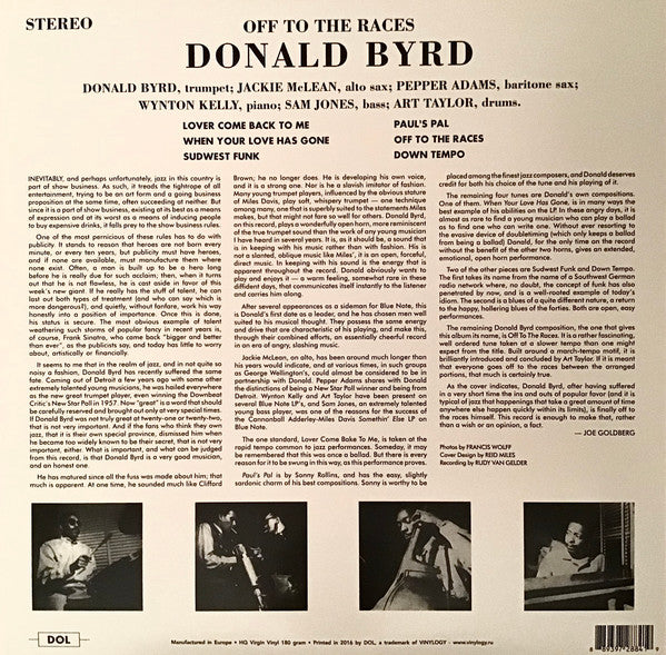 Release: Off To The Races-Vinyl-Europe-2016-DOL884H-8571823