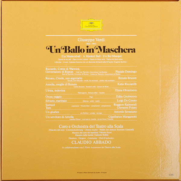 Master Release: Un Ballo In Maschera = Ein Maskenball = Un Bal Masque by Giuseppe Verdi