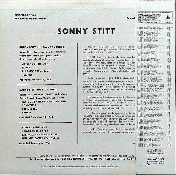 Release: Sonny Stitt / Bud Powell / J.J. Johnson-Vinyl-Japan-1984-VIJ-219-8888622