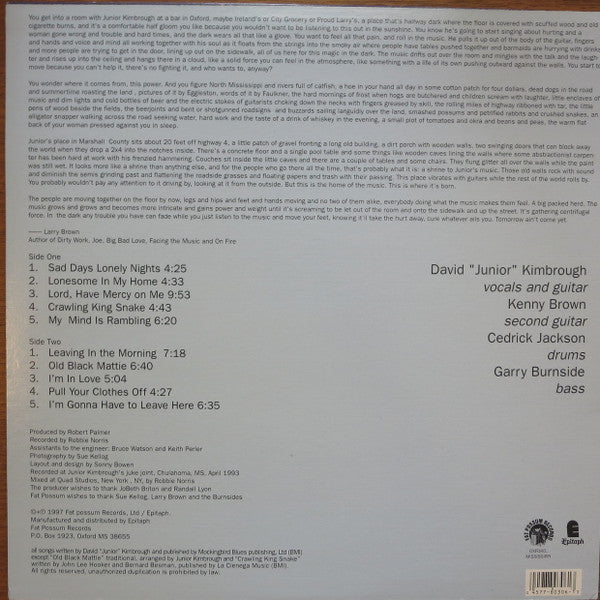Master Release: Sad Days Lonely Nights by Junior Kimbrough And The Soul Blues Boys