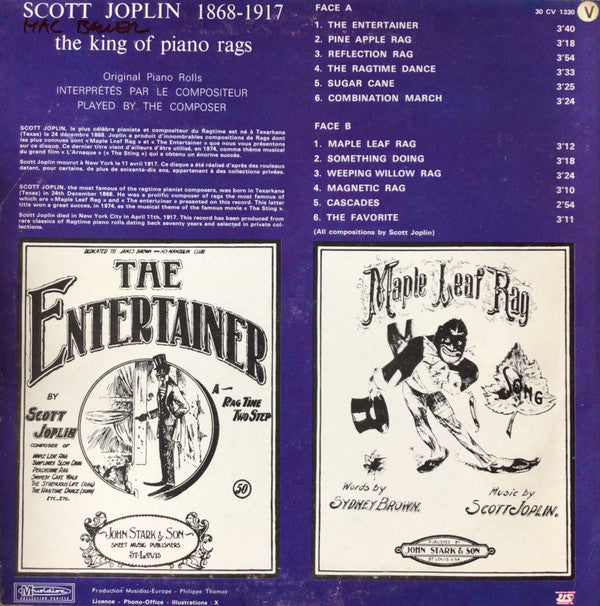 Release: The King Of Piano Rags - The Entertainer / Maple Leaf Rag-Vinyl-France-1975-30 CV 1330-3581687