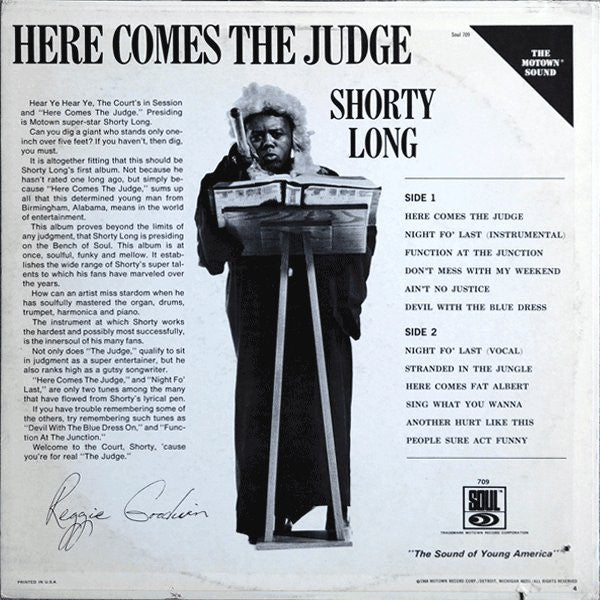 Release: Here Comes The Judge-Vinyl-US-1968-SS-709, SS709, 709-4606365