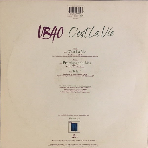 Master Release: C'est La Vie by UB40