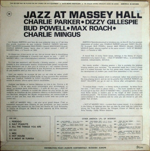 Release: Jazz At Massey Hall-Vinyl-France-None-30 AM 6053-2828276