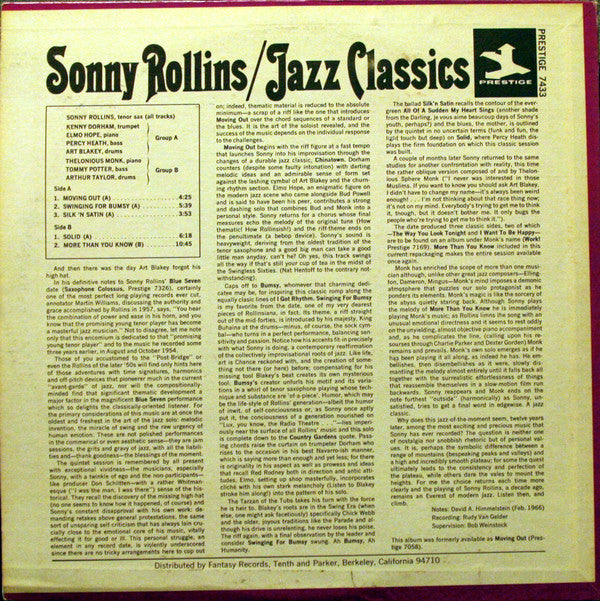 Release: Moving Out-Vinyl-US-1975-PR 7433, PRT-7433-9596559