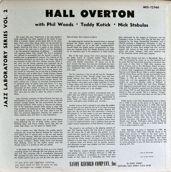 Master Release: Jazz Laboratory Series Vol. 2 by Hall Overton