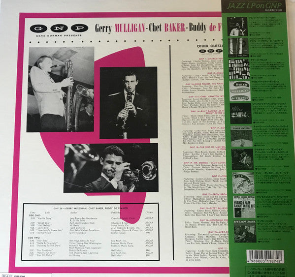 Release: Chet Baker - Gerry Mulligan - Buddy DeFranco-Vinyl-Japan-1992-KIJJ-2099, GNP-26-9100588