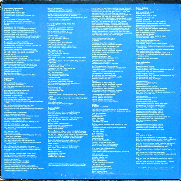 Release: Music Of My Mind-Vinyl-US-1972-T314L, T 314L-6097585