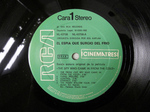 Release: The Spy Who Came In From The Cold (Music From The Score Of The Motion Picture)-Vinyl-Spain-1982-NL-43768-6992034