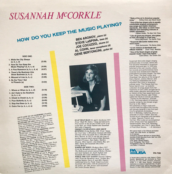Master Release: How Do You Keep The Music Playing? by Susannah McCorkle