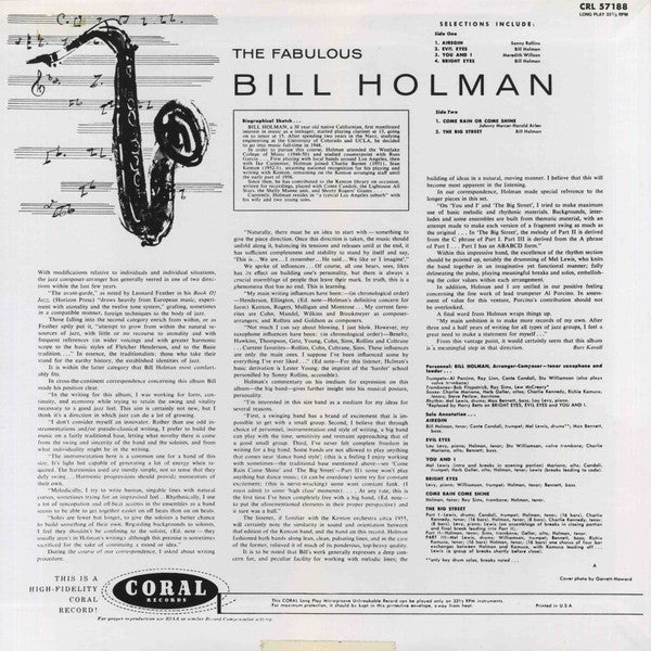 Master Release: The Fabulous Bill Holman by Bill Holman