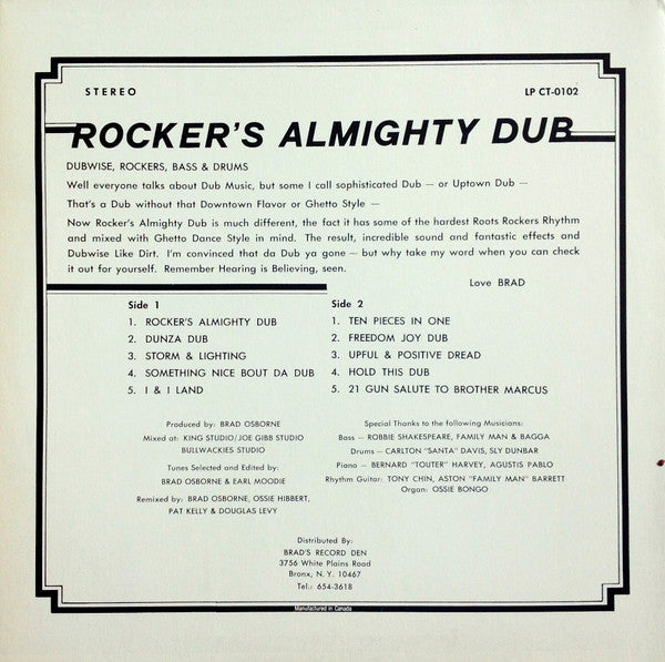 Release: Rockers Almighty Dub-Vinyl-US-None-CT:LP:0102, LP CT-0102-4513485