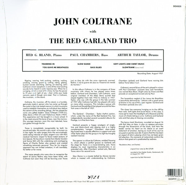 Release: John Coltrane With The Red Garland Trio-Vinyl-Europe-2009-DOX826 LP-2974518