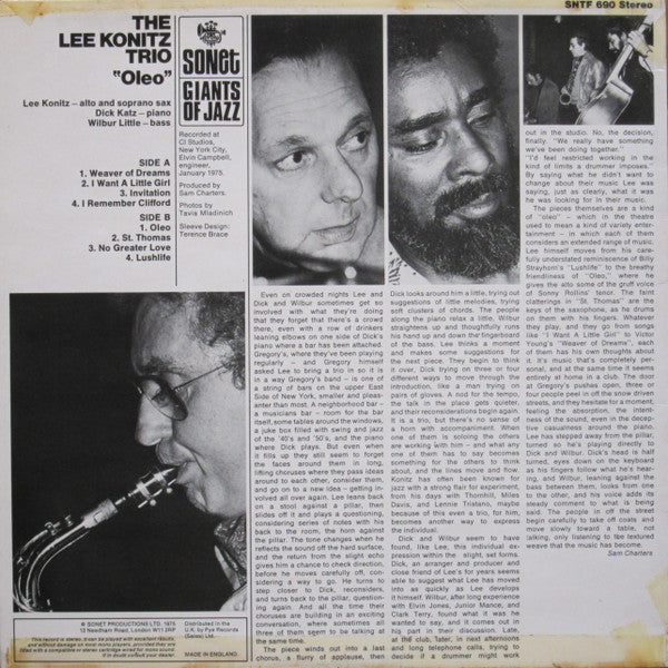 Master Release: Oleo by The Lee Konitz Trio