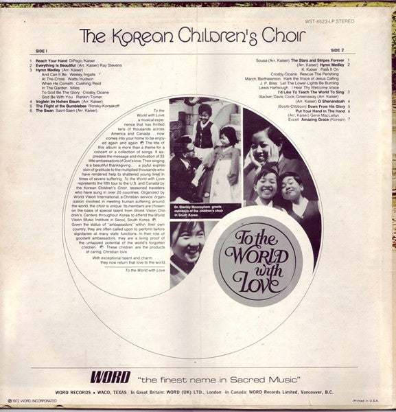 Master Release: To The World With Love by Korean Children's Choir