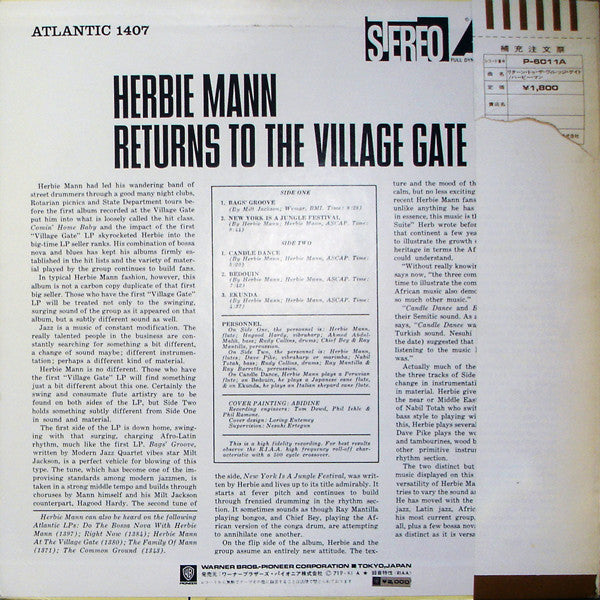 Release: Herbie Mann Returns To The Village Gate-Vinyl-Japan-None-P-6011A, 1407-2509201