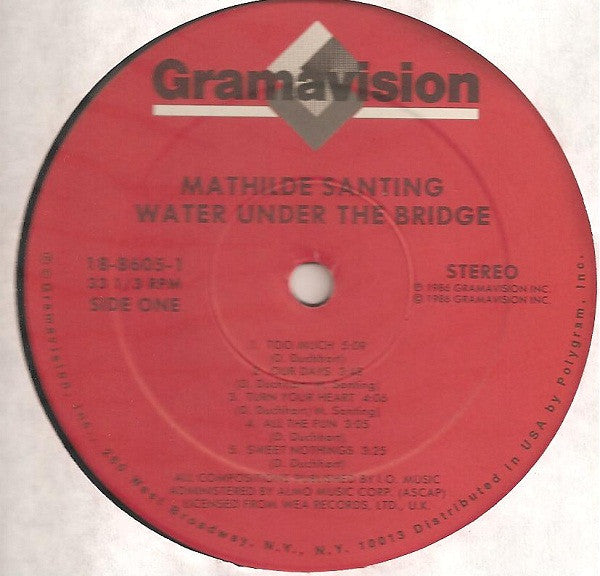 Release: Water Under The Bridge-Vinyl-US-1986-18-8605-1-3122421