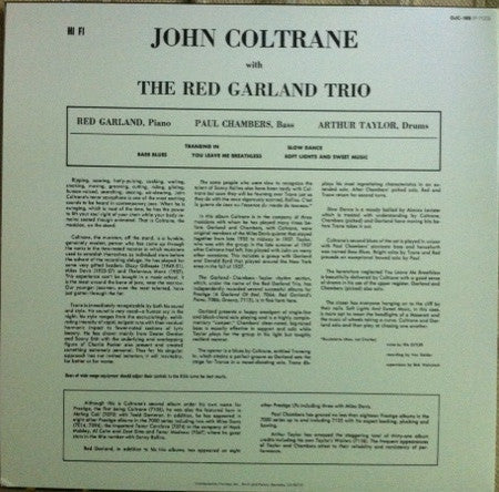 Release: John Coltrane With The Red Garland Trio-Vinyl-US-1985-7123, P-7123, OJC-189-2972102