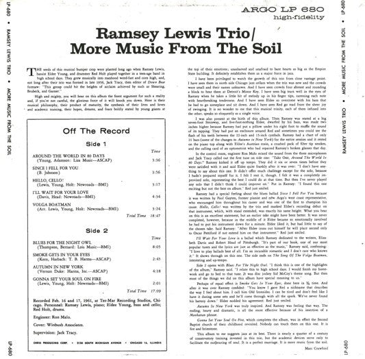 Master Release: More Music From The Soil by The Ramsey Lewis Trio