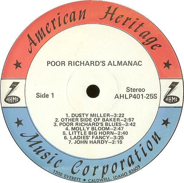 Release: Poor Richard's Almanac-Vinyl-US-1969-AH-401-25, AHLP401-25S-1844918