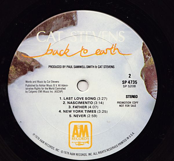 Release: Back To Earth-Vinyl-US-1978-SP-4735-3397680