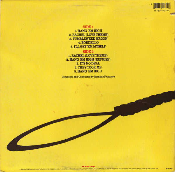 Release: Hang 'Em High (Original Motion Picture Score)-Vinyl-US-1986-MCA-1435-1668276