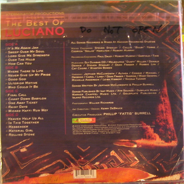 Release: Xterminator Productions Presents The Best Of Luciano-Vinyl-Jamaica-2002-XT0003-2350176