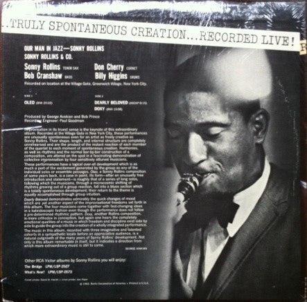 Release: Our Man In Jazz-Vinyl-US-1963-LPM-2612-2612061